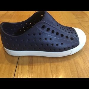 Navy Blue Gently Used Native Shoes, Size C8